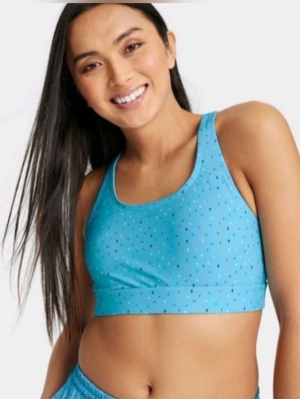 Humankind Women's Blue Two-Piece Swim Set Pride Confetti Print Size XL CM-3798